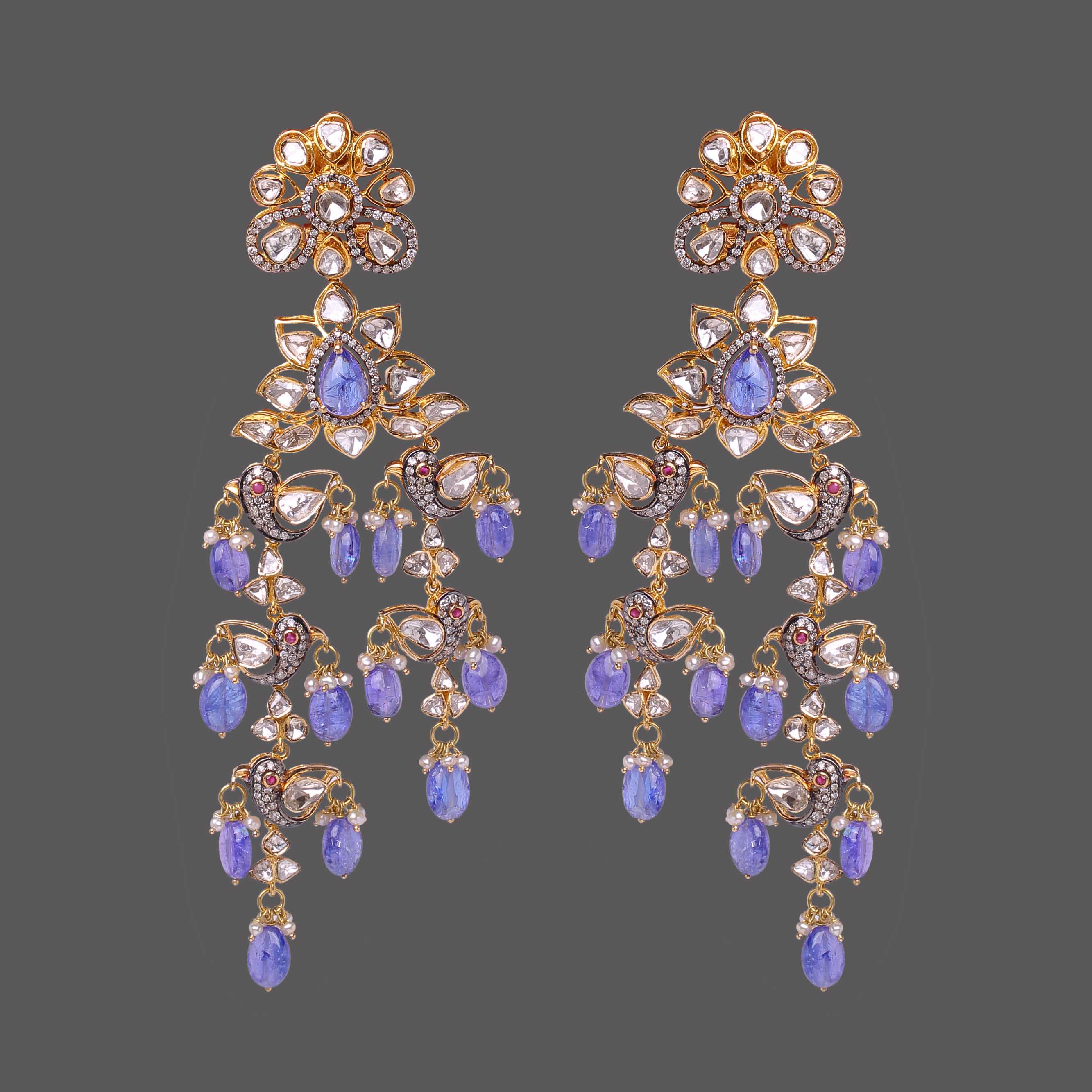 Royal Blue Polki Earrings Royal Blue Polki Earrings
