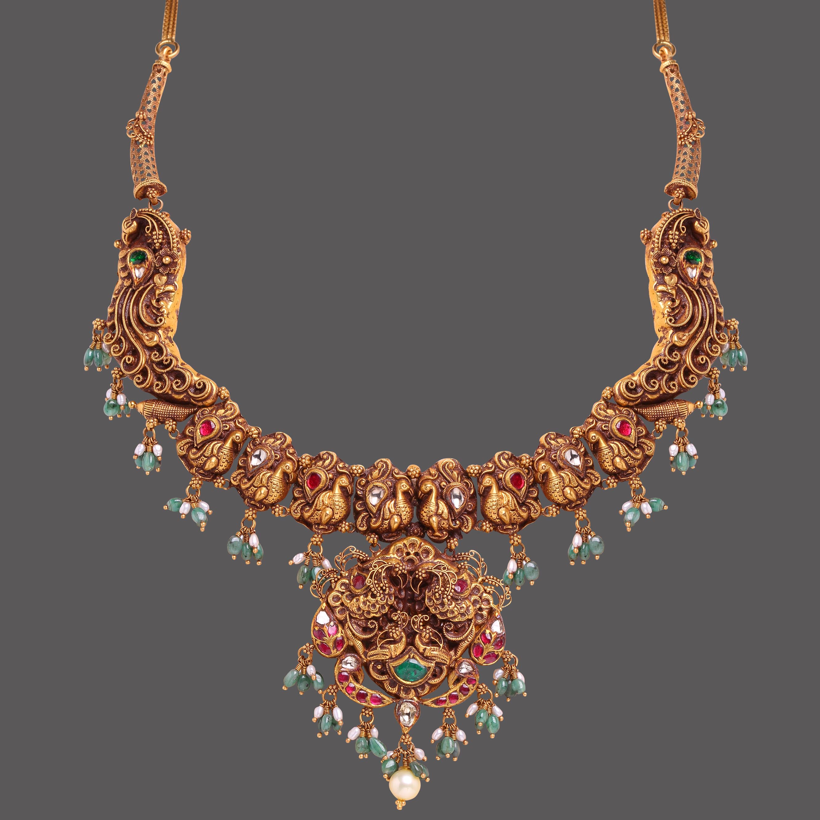 Peacock Inspired Nakshi Necklace Peacock Inspired Nakshi Necklace
