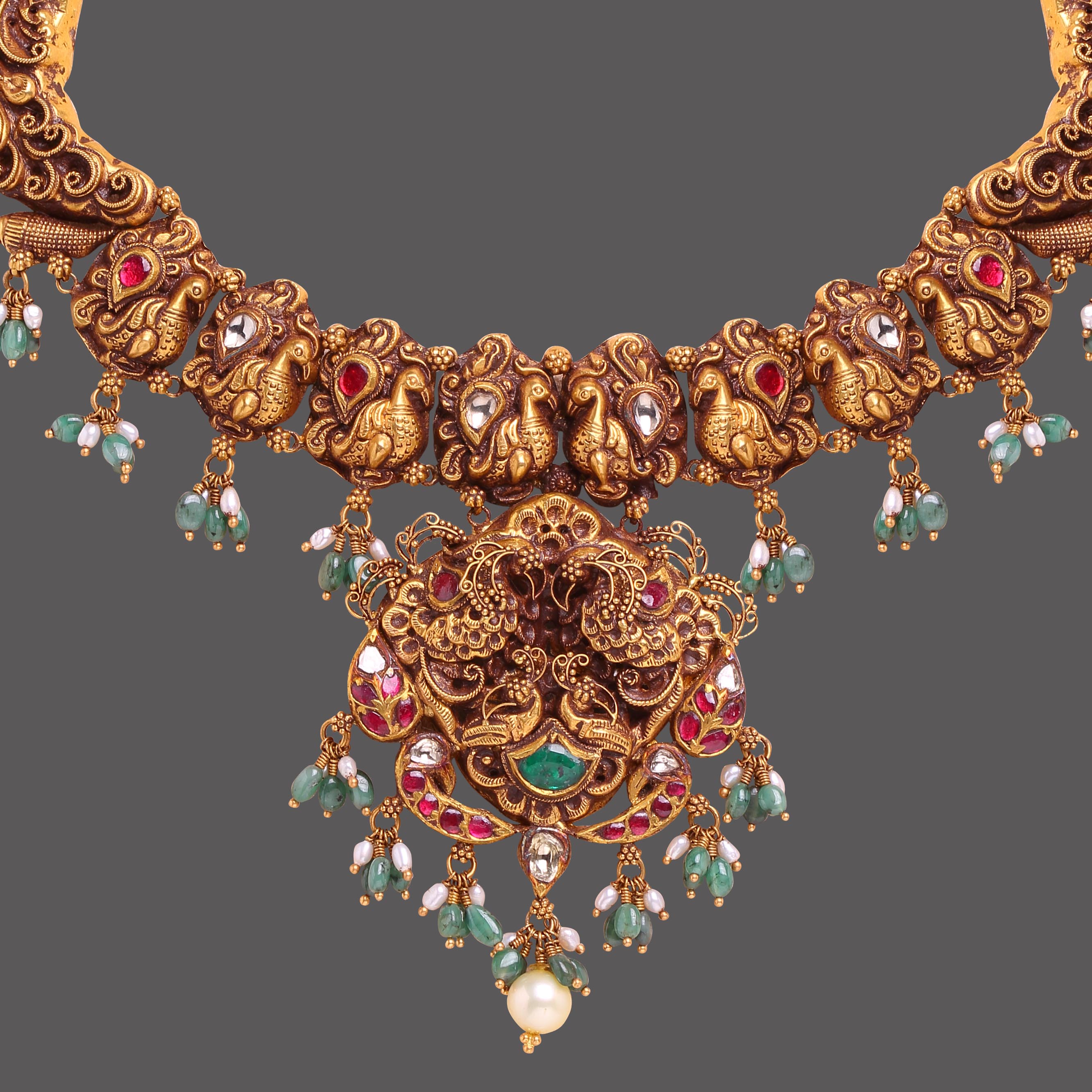Peacock Inspired Nakshi Necklace Peacock Inspired Nakshi Necklace