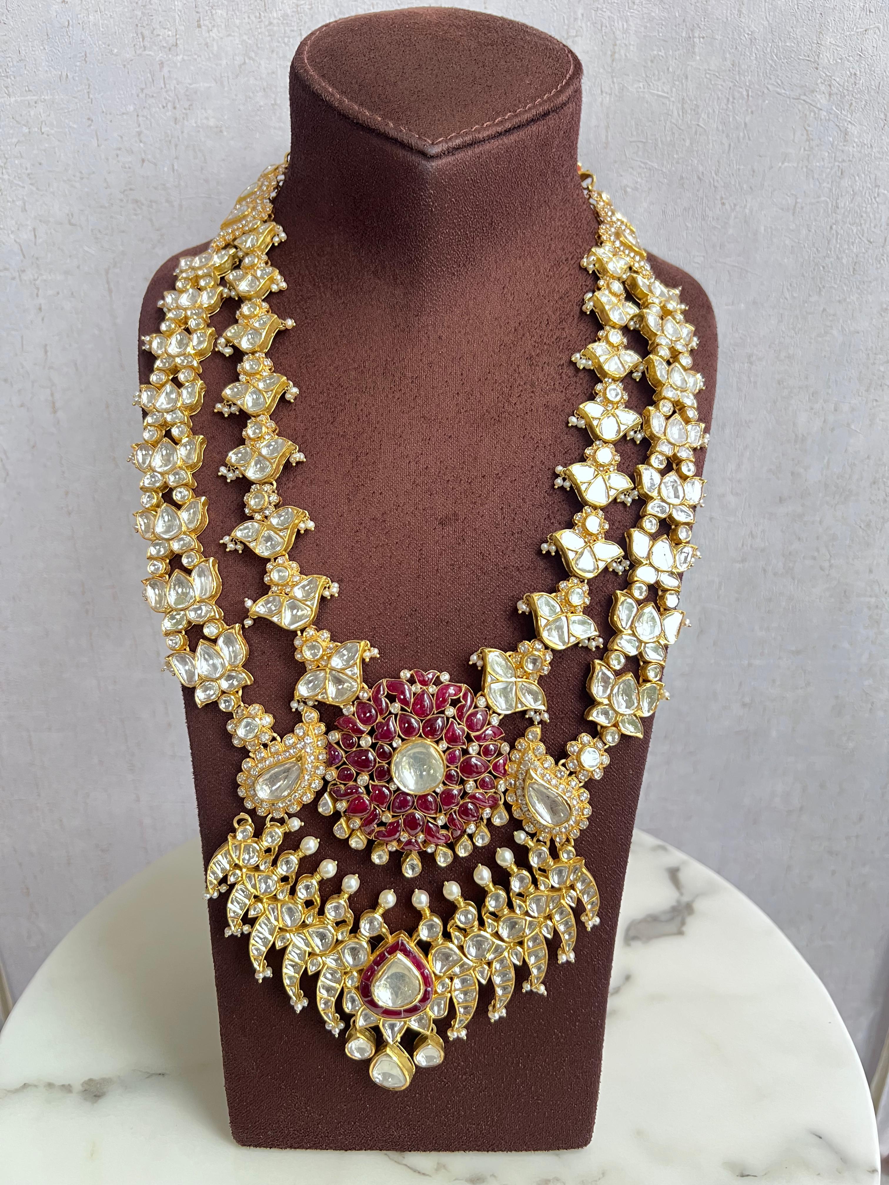2 Layered Haram Kundan Setting with Rubies